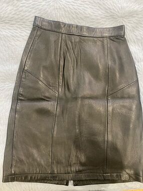 Black Leather Pencil Skirt